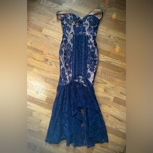 New Jarlo London blue lace maxi mermaid dress